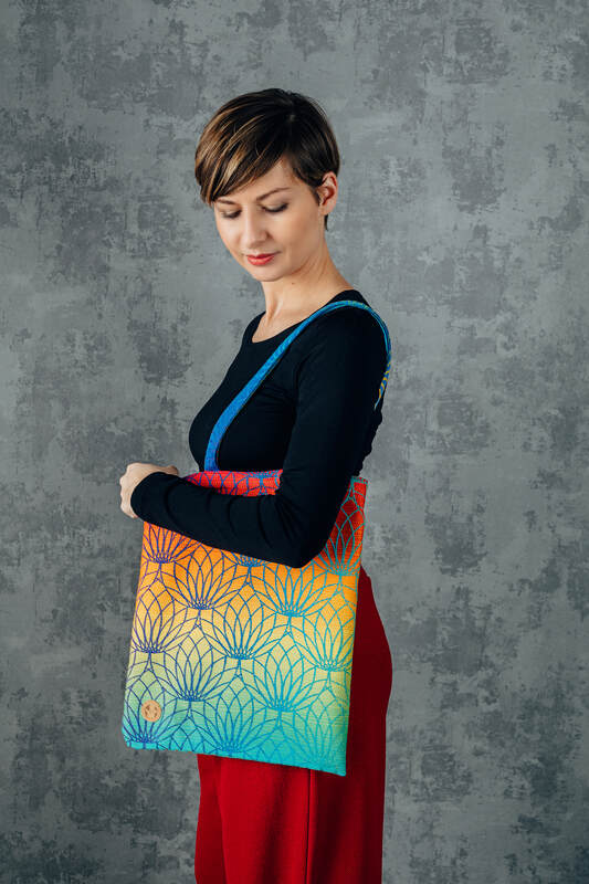 Shopping bag made of wrap fabric (100% cotton) - RAINBOW LOTUS - Woven Baby Title - Default Title   all_bags    #