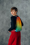 Sackpack made of wrap fabric (100% cotton) - RAINBOW LOTUS  - standard size 32cmx43cm