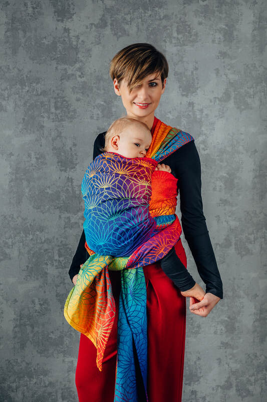 Baby Wrap, Jacquard Weave (100% cotton) - RAINBOW LOTUS (grade B)