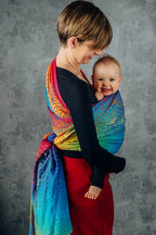 Baby Wrap, Jacquard Weave (100% cotton) - RAINBOW LOTUS (grade B) - Woven Baby M - 6   long_woven_wraps    #