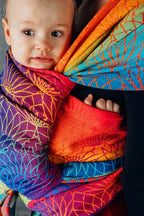 Baby Wrap, Jacquard Weave (100% cotton) - RAINBOW LOTUS - Woven Baby XS - 4   long_woven_wraps    #