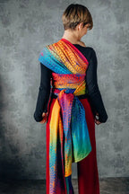 Baby Wrap, Jacquard Weave (100% cotton) - RAINBOW LOTUS - Woven Baby XS - 4   long_woven_wraps    #