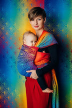Baby Wrap, Jacquard Weave (100% cotton) - RAINBOW LOTUS - Woven Baby XS - 4   long_woven_wraps    #