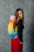 LennyPreschool Carrier, jacquard weave 100% cotton - RAINBOW LOTUS