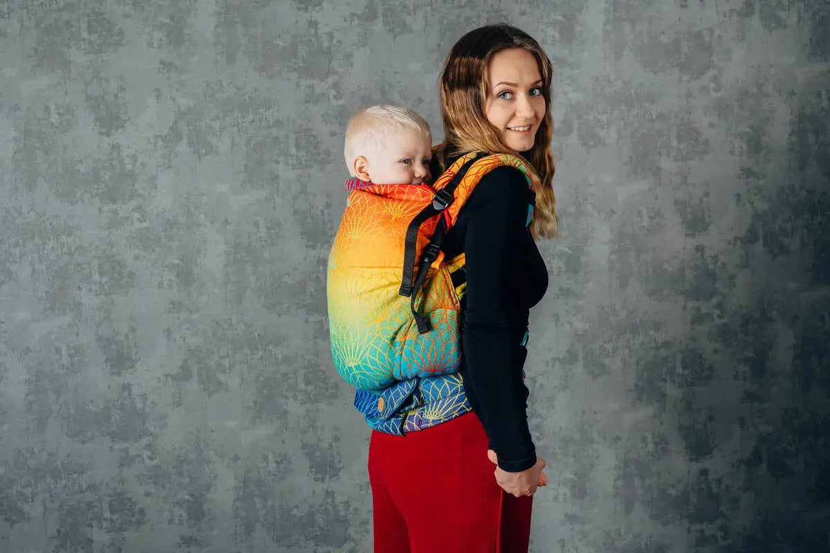 LennyPreschool Carrier, jacquard weave 100% cotton - RAINBOW LOTUS - Woven Baby Size - Preschool   lenny_preschool    #