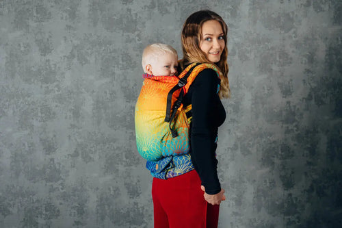 LennyPreschool Carrier, jacquard weave 100% cotton - RAINBOW LOTUS - Woven Baby Preschool   lenny_preschool    #