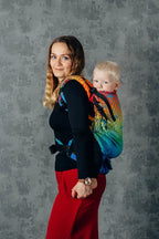LennyPreschool Carrier, jacquard weave 100% cotton - RAINBOW LOTUS - Woven Baby Preschool   lenny_preschool    #