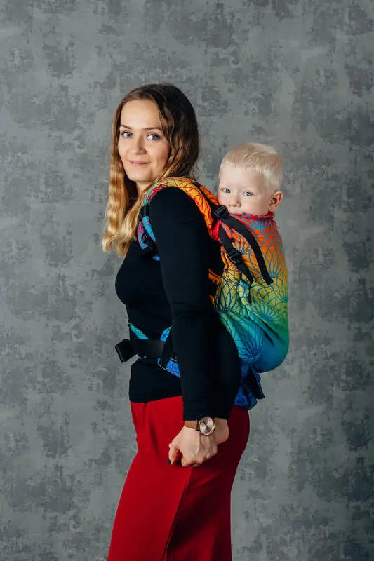 LennyPreschool Carrier, jacquard weave 100% cotton - RAINBOW LOTUS - Woven Baby Size - Preschool   lenny_preschool    #
