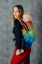 LennyPreschool Carrier, jacquard weave 100% cotton - RAINBOW LOTUS - Woven Baby Preschool   lenny_preschool    #