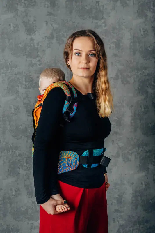 LennyPreschool Carrier, jacquard weave 100% cotton - RAINBOW LOTUS - Woven Baby Size - Preschool   lenny_preschool    #