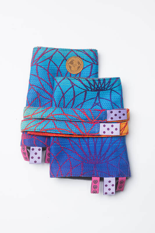 Drool Pads & Reach Straps Set, (60% cotton, 40% polyester) - RAINBOW LOTUS