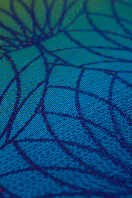 Ring Sling, Jacquard Weave (100% cotton), with gathered shoulder - RAINBOW LOTUS - standard 1.8m - Woven Baby    ring_slings    #