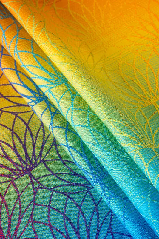 Baby Wrap, Jacquard Weave (100% cotton) - RAINBOW LOTUS - Woven Baby XS - 4   long_woven_wraps    #