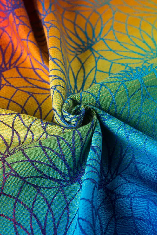 Baby Wrap, Jacquard Weave (100% cotton) - RAINBOW LOTUS - Woven Baby XS - 4   long_woven_wraps    #