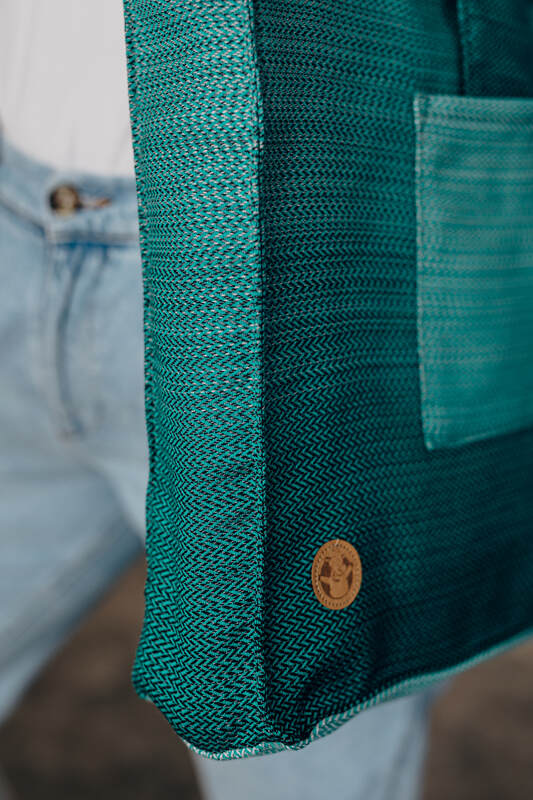 Shoulder bag made of wrap fabric (100% cotton) - LITTLE HERRINGBONE OMBRE GREEN - standard size 37cmx37cm - Woven Baby Title - Default Title   all_bags    #