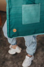 Shoulder bag made of wrap fabric (100% cotton) - LITTLE HERRINGBONE OMBRE GREEN - standard size 37cmx37cm - Woven Baby    shoulder_bags    #