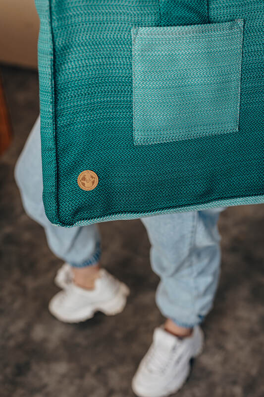 Shoulder bag made of wrap fabric (100% cotton) - LITTLE HERRINGBONE OMBRE GREEN - standard size 37cmx37cm - Woven Baby Title - Default Title   all_bags    #