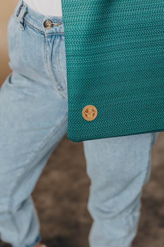 Shopping bag made of wrap fabric (100% cotton) - LITTLE HERRINGBONE OMBRE GREEN - Woven Baby Title - Default Title   all_bags    #