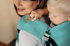 Drool Pads & Reach Straps Set, (60% cotton, 40% polyester) - LITTLE HERRINGBONE OMBRE GREEN - Woven Baby    drool_pad    #
