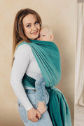 Baby Wrap, Herringbone Weave (100% cotton) - LITTLE HERRINGBONE OMBRE GREEN