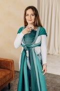 Baby sling for babies with low birthweight, Herringbone Weave, 100% cotton - LITTLE HERRINGBONE OMBRE GREEN