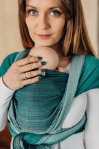 Baby sling for babies with low birthweight, Herringbone Weave, 100% cotton - LITTLE HERRINGBONE OMBRE GREEN - Woven Baby XS   premature_woven_wraps    #