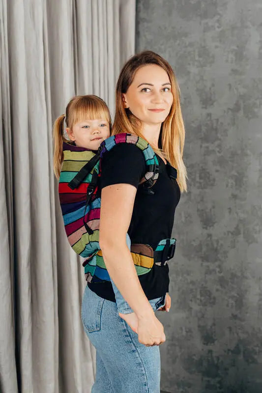 LennyPreschool Carrier, broken - twill weave 100% cotton - CAROUSEL OF COLORS - Woven Baby Size - Preschool   lenny_preschool    #