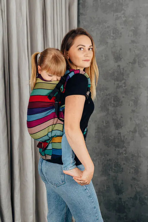 LennyPreschool Carrier, broken - twill weave 100% cotton - CAROUSEL OF COLORS - Woven Baby Preschool   lenny_preschool    #