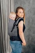 LennyPreschool Carrier, herringbone weave 100% cotton - LITTLE HERRINGBONE OMBRE GREY