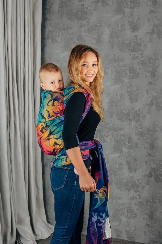 LennyHybrid Half Buckle Carrier, jacquard weave 100% cotton - JURASSIC - NEW ERA - Woven Baby Size - Preschool-Size - Standard   lenny_hybrid    #