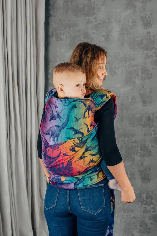 LennyHybrid Half Buckle Carrier, jacquard weave 100% cotton - JURASSIC - NEW ERA - Woven Baby Size - Preschool-Size - Standard   lenny_hybrid    #