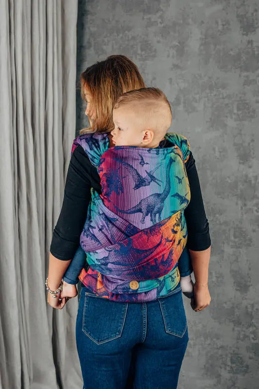 LennyHybrid Half Buckle Carrier, jacquard weave 100% cotton - JURASSIC - NEW ERA - Woven Baby Size - Preschool-Size - Standard   lenny_hybrid    #