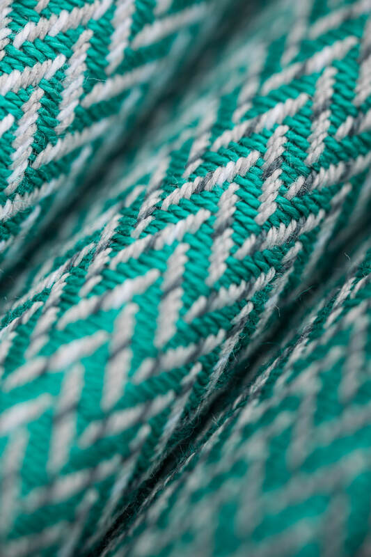LennyTwin Carrier, herringbone weave 100% cotton - LITTLE HERRINGBONE OMBRE GREEN - Woven Baby Standard   lenny_twin    #