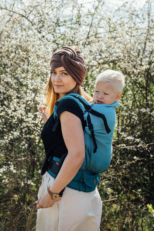 LennyPreschool Carrier, herringbone weave 100% cotton - LITTLE HERRINGBONE OMBRE BEBOP