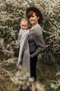 Ring Sling, Jacquard Weave (100% cotton), with gathered shoulder - LITTLE HERRINGBONE OBMRE RAGTIME - standard 1.8m