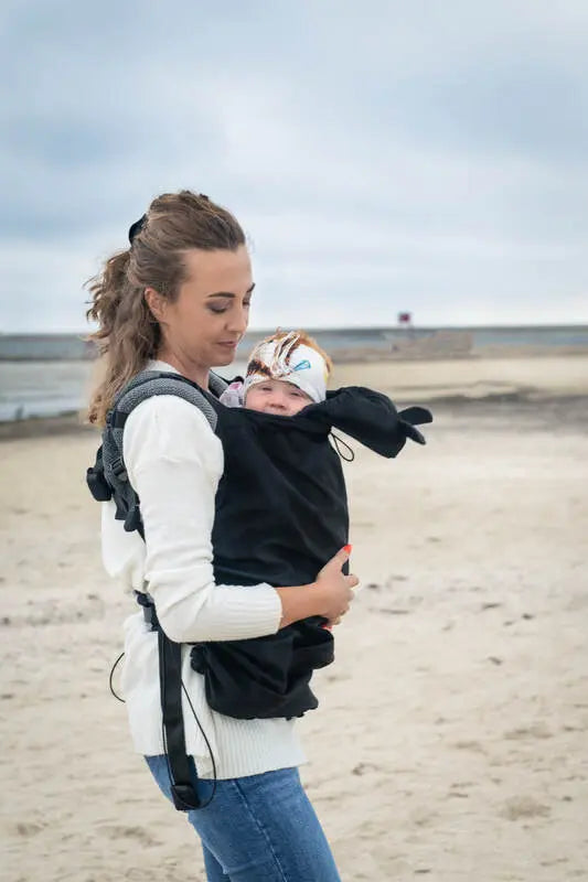 Cover for baby carrier/wrap - Softshell - Black - Woven Baby    babywearing_cover    #