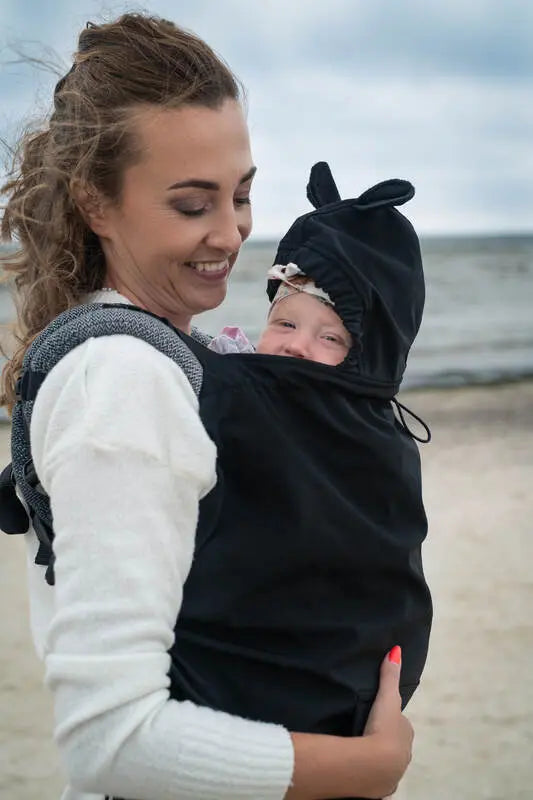 Cover for baby carrier/wrap - Softshell - Black - Woven Baby    babywearing_cover    #
