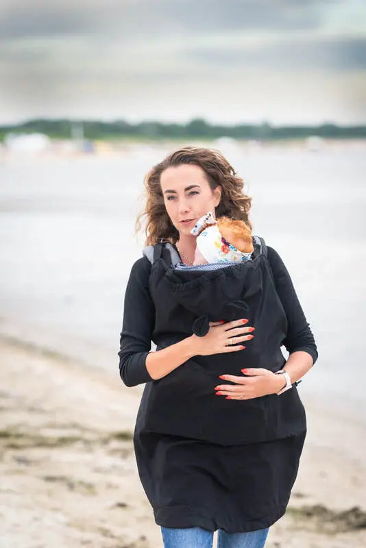 Cover for baby carrier/wrap - Softshell - Black (grade B) - Woven Baby    babywearing_cover    #