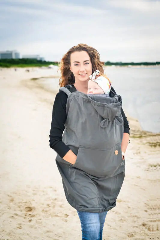 Cover for baby carrier/wrap - Softshell - Grey - Woven Baby    babywearing_cover    #
