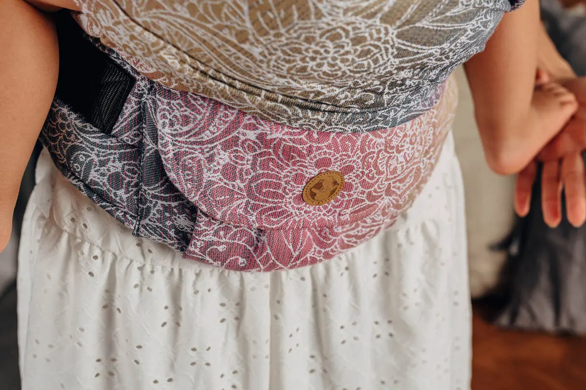 LennyHybrid Half Buckle Carrier, jacquard weave 100% cotton - WILD WINE - VINEYARD - Woven Baby Size - Standard   lenny_hybrid    #