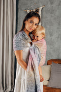 Ring Sling, Jacquard Weave (100% cotton), with gathered shoulder - WILD WINE - VINEYARD - standard 1.8m