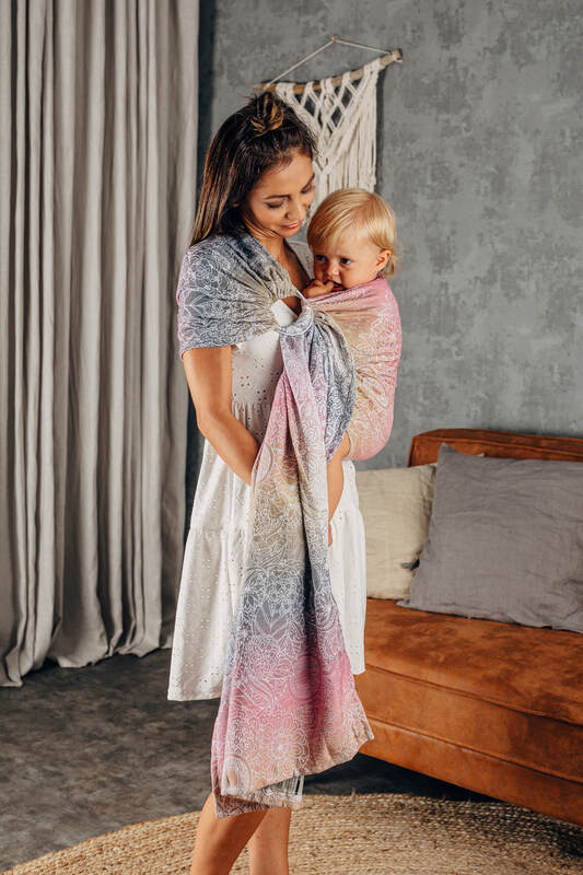 Ring Sling, Jacquard Weave (100% cotton), with gathered shoulder - WILD WINE - VINEYARD - standard 1.8m - Woven Baby Title - Default Title   ring_slings    #