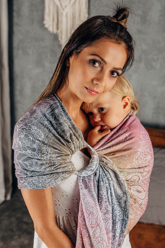 Ring Sling, Jacquard Weave (100% cotton), with gathered shoulder - WILD WINE - VINEYARD - standard 1.8m - Woven Baby Title - Default Title   ring_slings    #