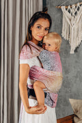 LennyHybrid Half Buckle Carrier, jacquard weave 100% cotton - WILD WINE - VINEYARD