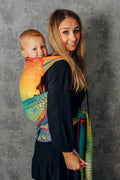 LennyHybrid Half Buckle Carrier, jacquard weave 100% cotton - RAINBOW LOTUS