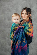 Ring Sling, Jacquard Weave (100% cotton) - with gathered shoulder - JURASSIC - NEW ERA - standard 1.8m