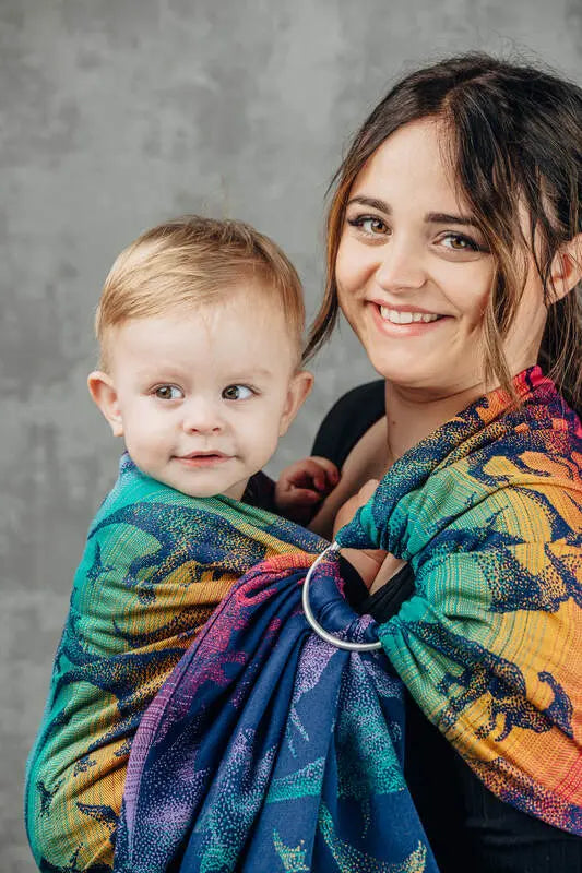 Ring Sling, Jacquard Weave (100% cotton) - with gathered shoulder - JURASSIC - NEW ERA - standard 1.8m - Woven Baby Title - Default Title   ring_slings    #