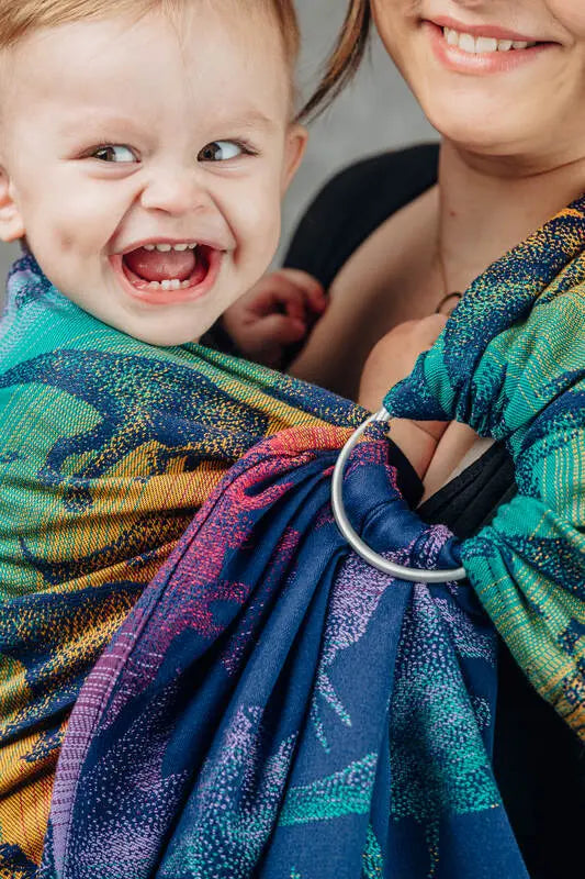 Ring Sling, Jacquard Weave (100% cotton) - with gathered shoulder - JURASSIC - NEW ERA - standard 1.8m - Woven Baby Title - Default Title   ring_slings    #