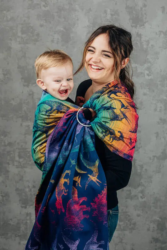 Ring Sling, Jacquard Weave (100% cotton) - with gathered shoulder - JURASSIC - NEW ERA - standard 1.8m - Woven Baby Title - Default Title   ring_slings    #