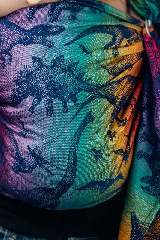 Ring Sling, Jacquard Weave (100% cotton) - with gathered shoulder - JURASSIC - NEW ERA - standard 1.8m - Woven Baby Title - Default Title   ring_slings    #